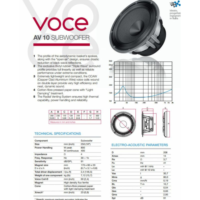 Субуфер Audison Voce AV 10 - Image 5