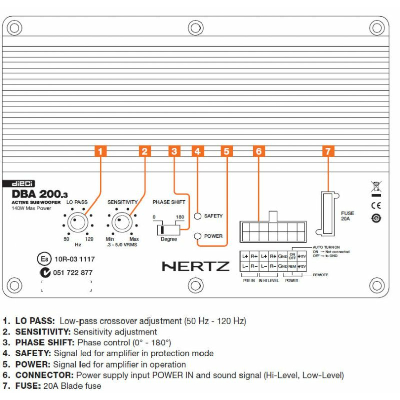 Активен субуфер Hertz DBA 200.3 - Image 4