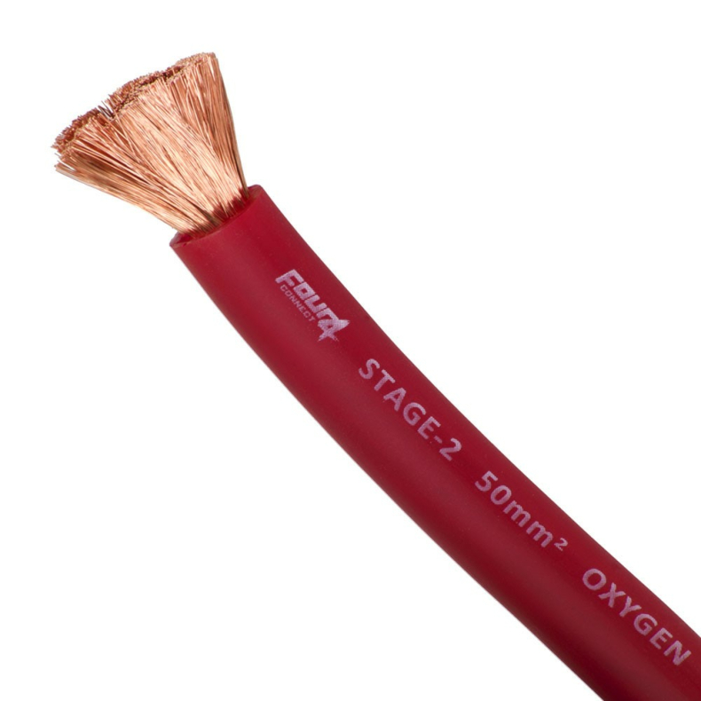 Захранващ кабел 50мм2 червен OFC 4Connect Stage2 PC50GR - Image 2