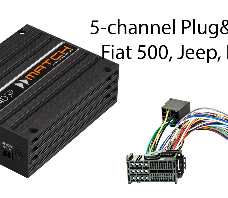 Plug&Play усилвател Match M 5.4DSP за Fiat 500, Dodge, Jeep