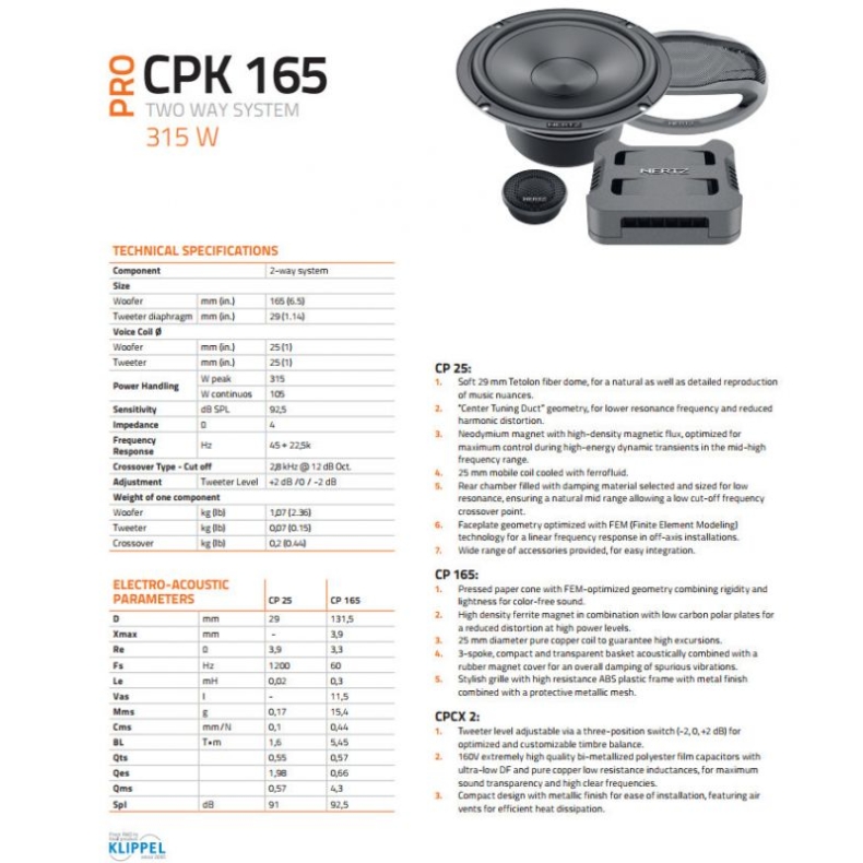 Hertz Cento Pro CPK 165 2-Way 165mm Compo - Image 6