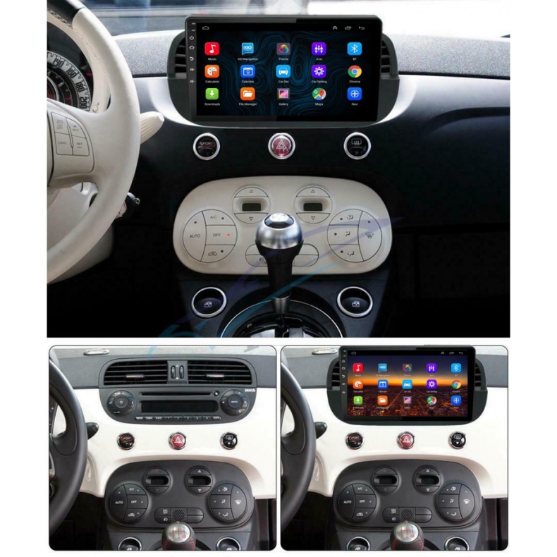 Мултимедия за Fiat 500 (2007-2015) 9" - Черна - 1DINPL - Image 3