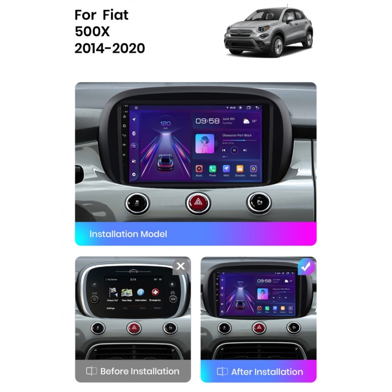 Мултимедия за Fiat 500X (2014+) 9" - Image 4