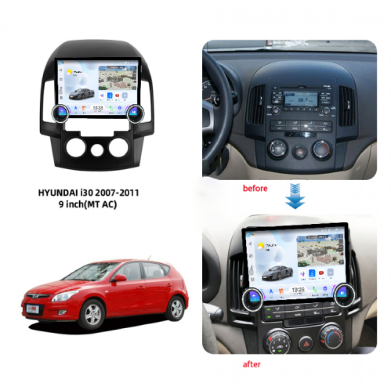 Мултимедия за Hyundai I30 (2006-2011) 11.5" - Климатик - Image 2