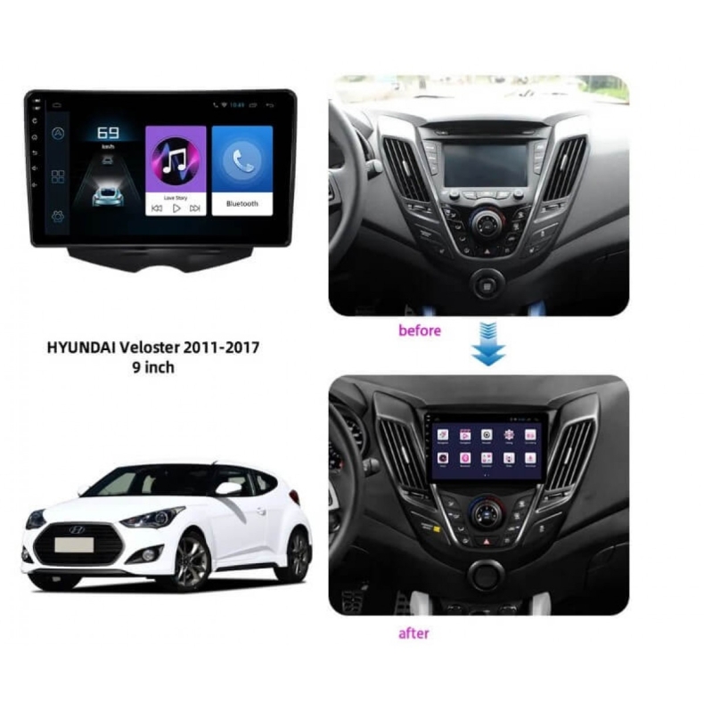 Мултимедия за Hyundai Veloster (2011-2017) 9" - Image 3