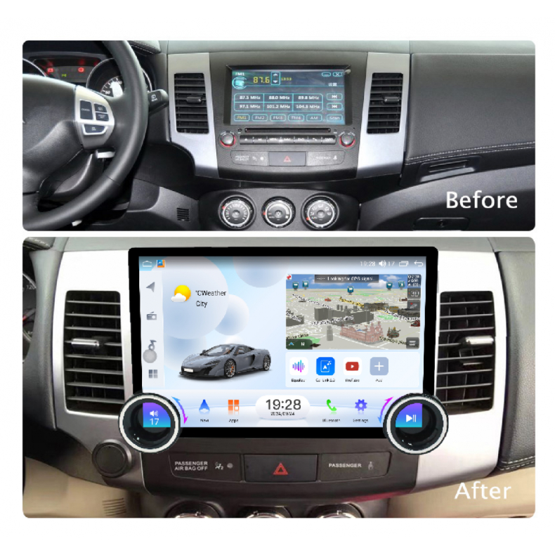 Мултимедия за Mitsubishi Outlander Peugeot 4007 Citroen C‑Crosser (2006–2012) 11.5″ - Image 2