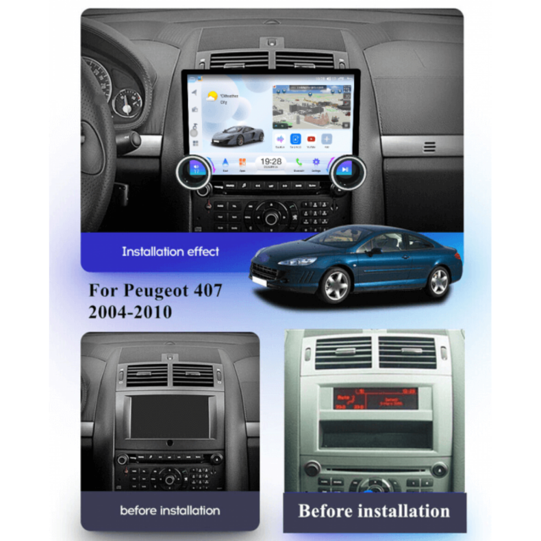 Мултимедия за Peugeot 407 (2004–2010) 11.5" - Сребриста - Image 2