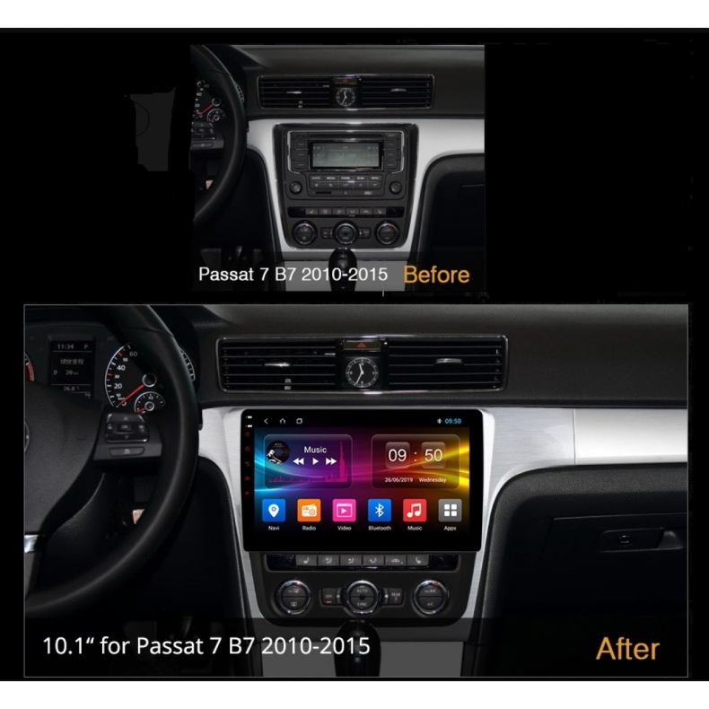 Мултимедия за VW Passat B7 (2012-2015) 10" USA - Светло кафява - Image 3