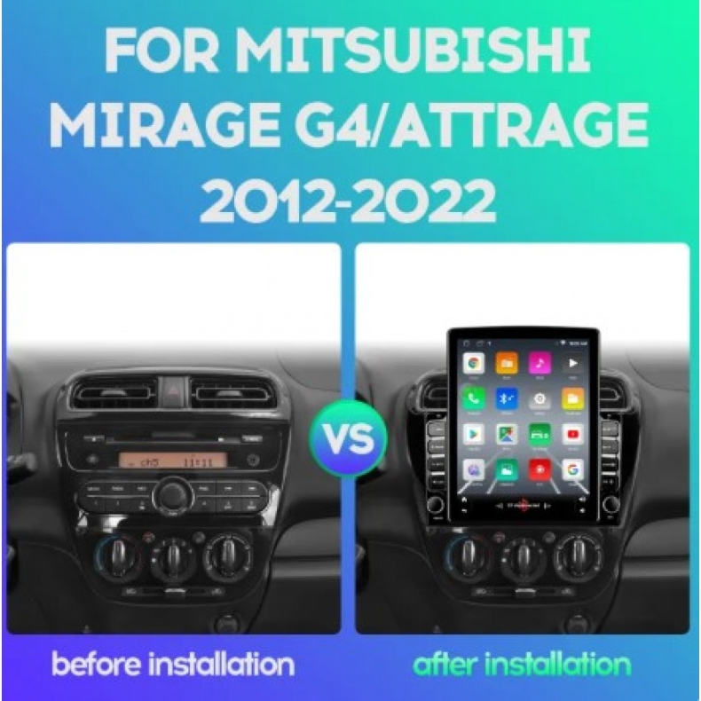 Мултимедия за Mitsubishi Mirage Attrage Space Star (2012–2022) 9.7″ - Вертикална - Image 2