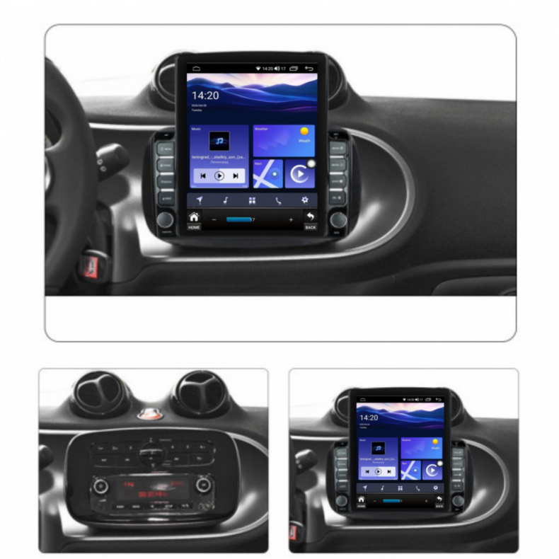 Мултимедия за Smart Fortwo C453 A453 (2016–2022) 9.7" - High - Вертикална - Image 2