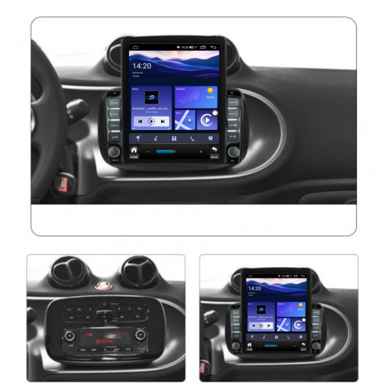 Мултимедия за Smart Fortwo C453 A453 (2016–2022) 9.7" - High - Вертикална - Image 2