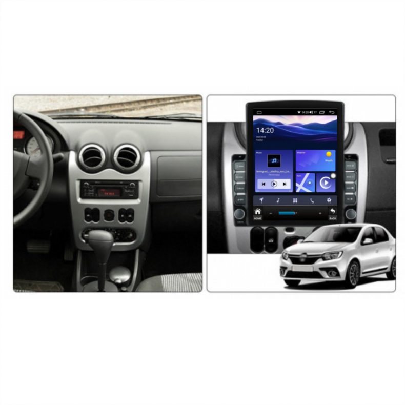 Мултимедия за Dacia Sandero Duster Logan Lada Largos (2009-2015) 9.7" - Вертикална - Image 2