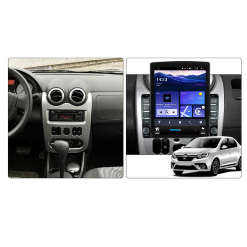 Мултимедия за Dacia Sandero Duster Logan Lada Largos (2009-2015) 9.7" - Вертикална - Image 2