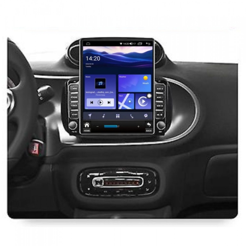 Мултимедия за Smart Fortwo C453 A453 (2016-2022) 9" - Low - Вертикална - Image 2