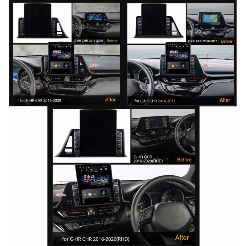 Мултимедия за Toyota CHR (2016–2020) 9.7″ - Вертикална - USA (+1DIN) - Image 2