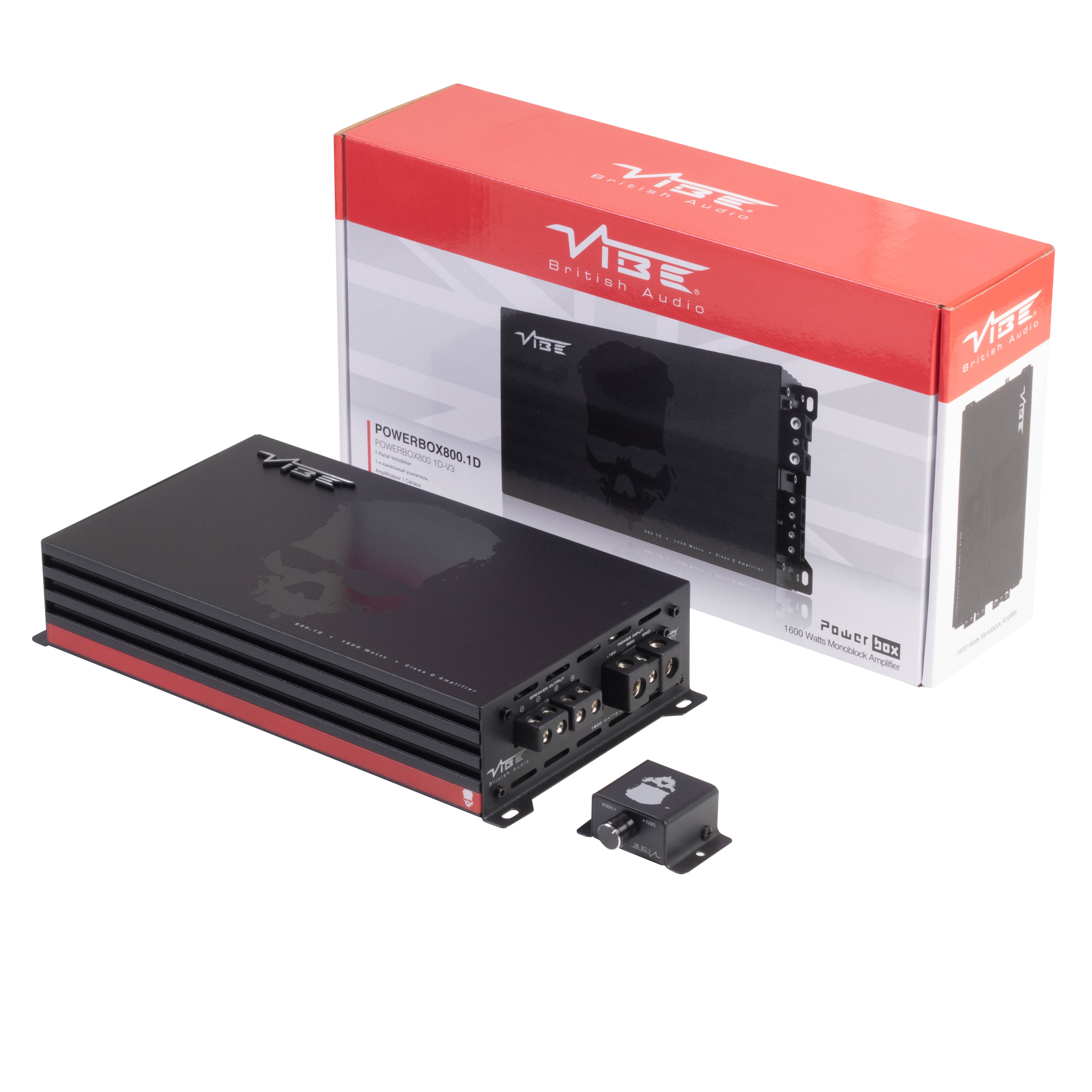 VIBE POWERBOX800.1D-V3 моноблок усилвател – усилвател и аксесоари в комплекта